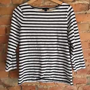 J. Crew EUC striped boatneck long sleeve tee